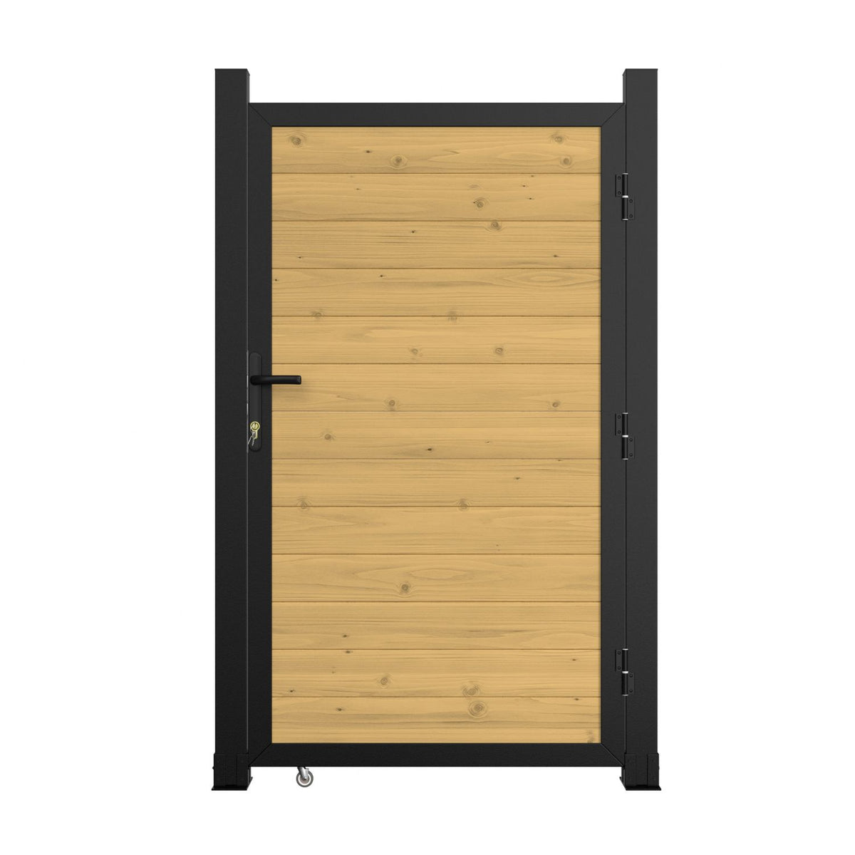 Burlywood Fence Gate with Wheel