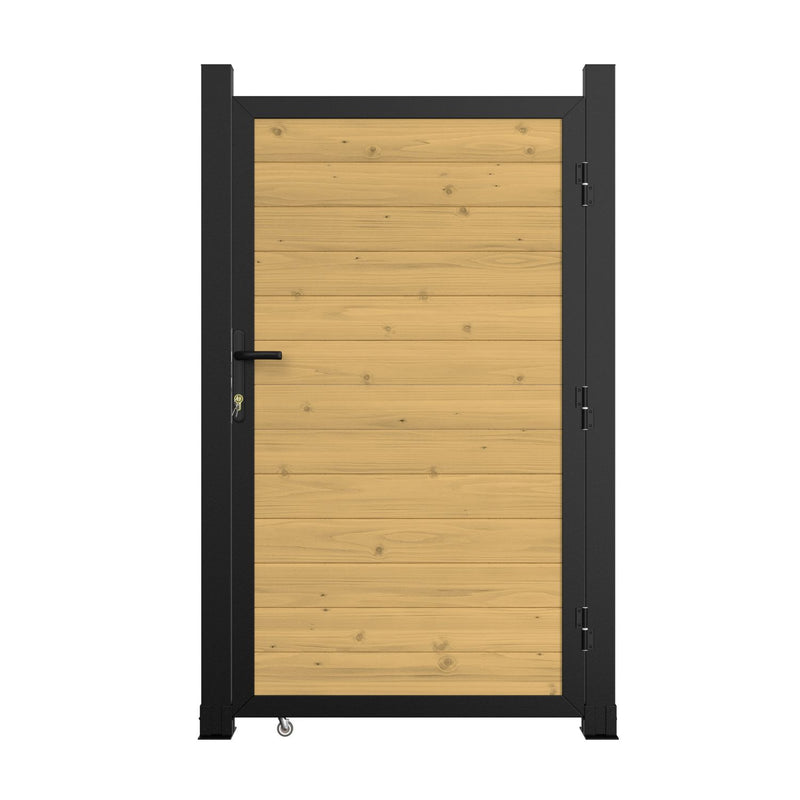 Burlywood Fence Gate with Wheel