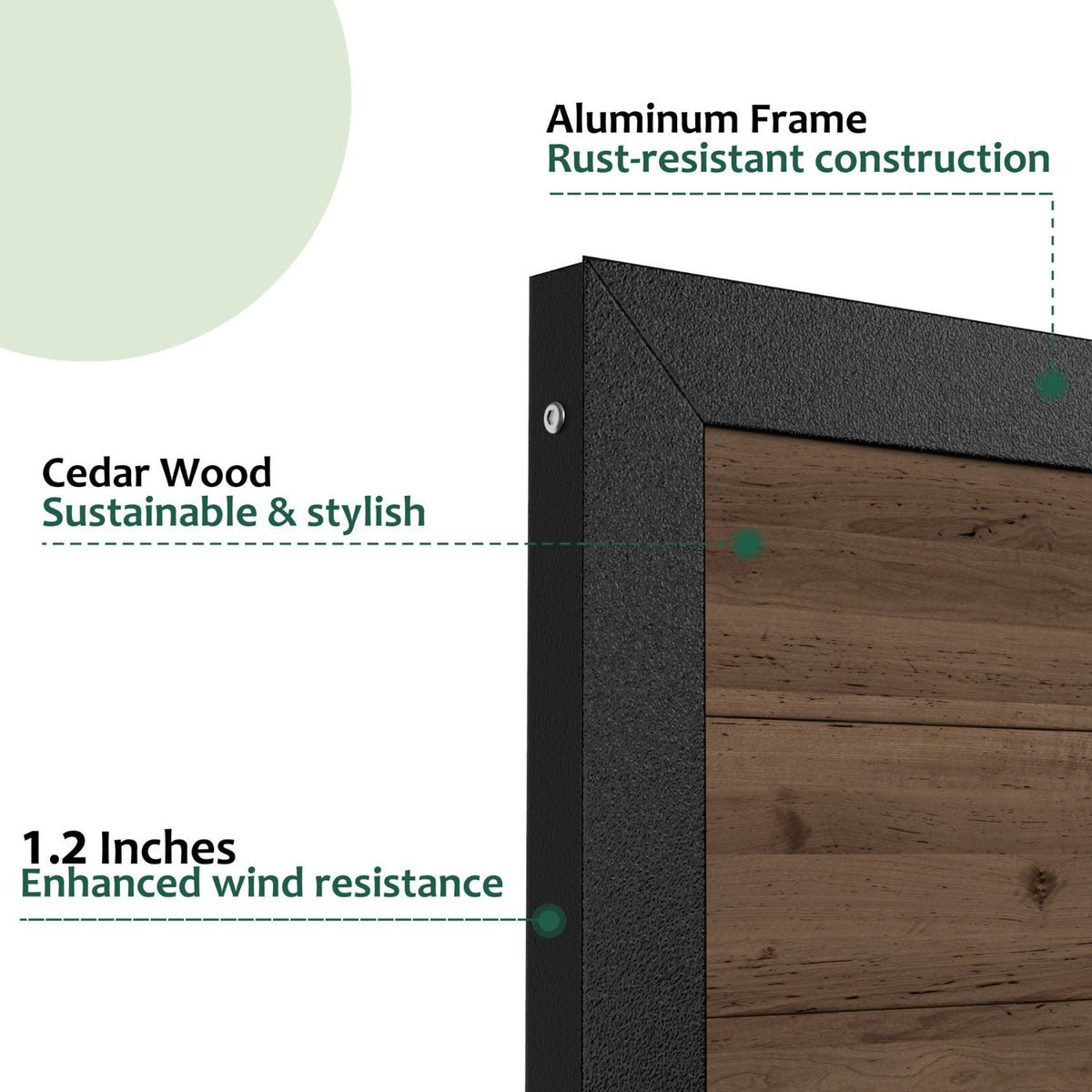Wooden Garden Gate with Aluminum Frame