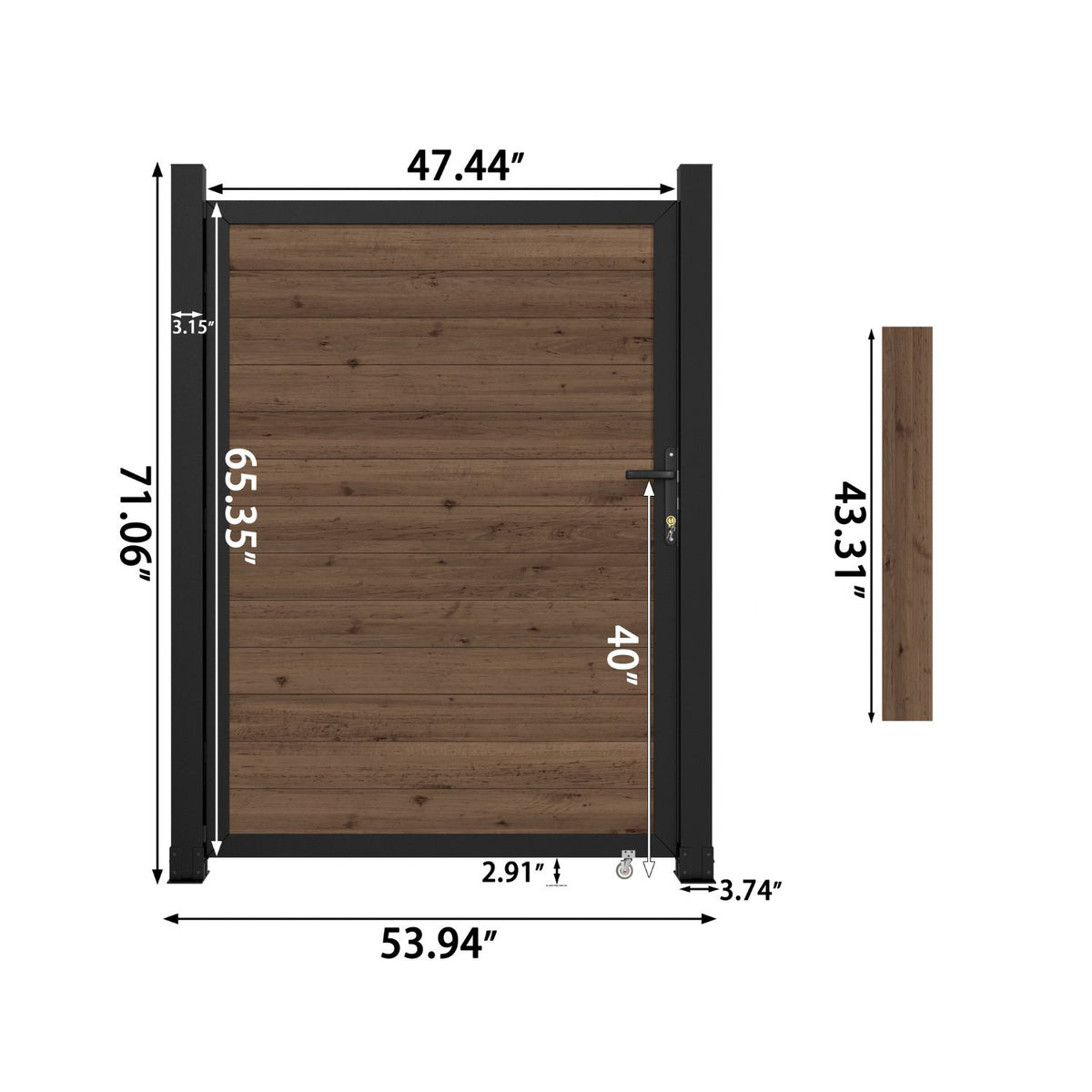 6x4FT Composite Fence Gate