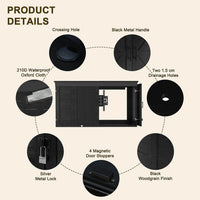 wood outdoor tv enclosure, black 