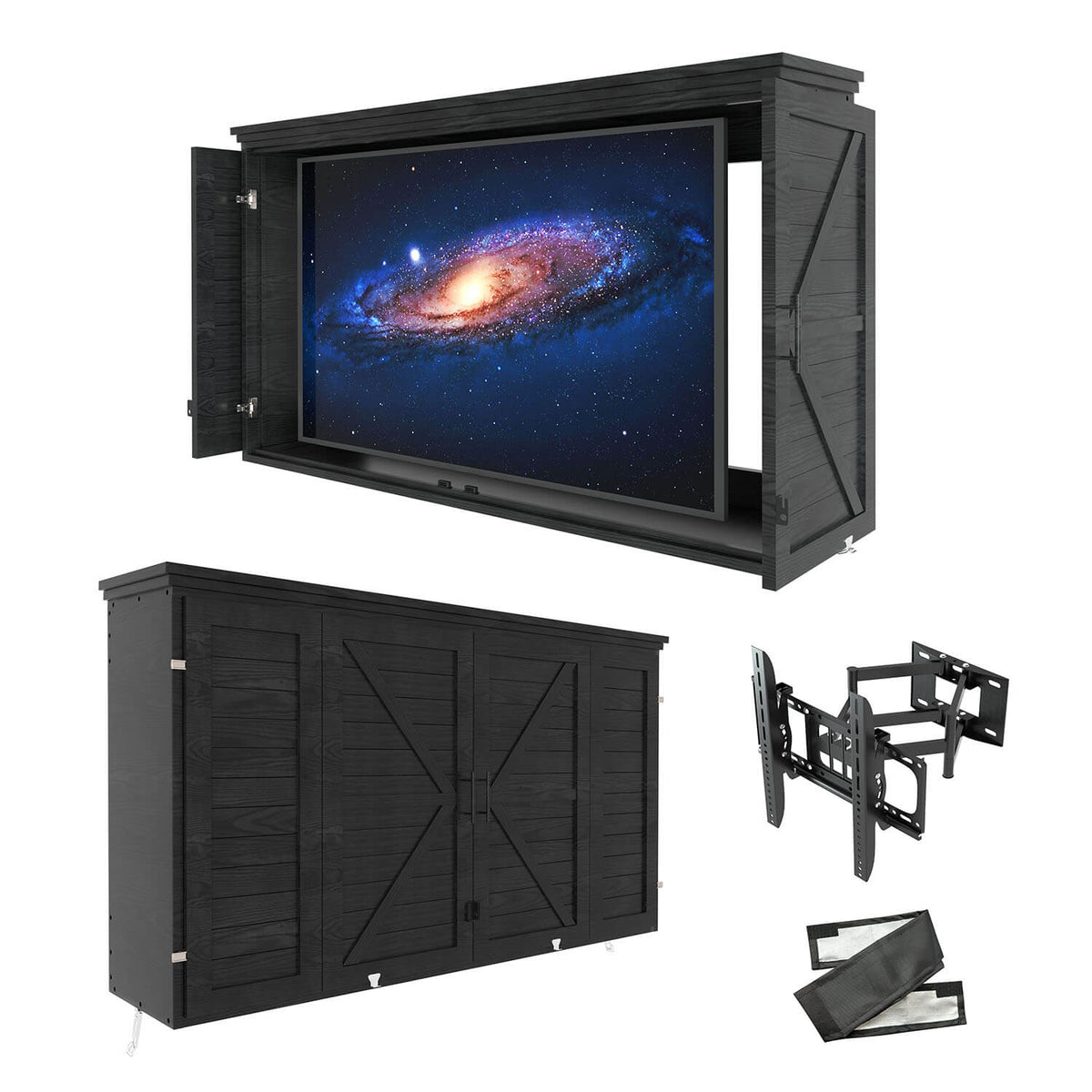 wood outdoor tv enclosure