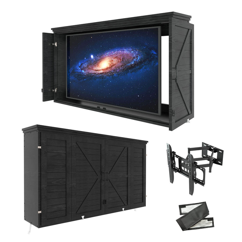 wood outdoor tv enclosure