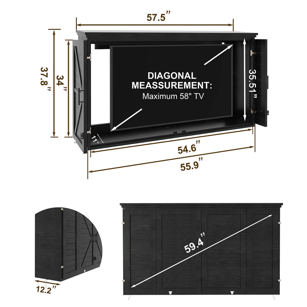 outdoor TV cabinet fits most 58 inch TVs