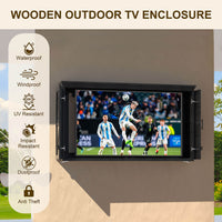 Waterproof wooden outdoor TV enclosure