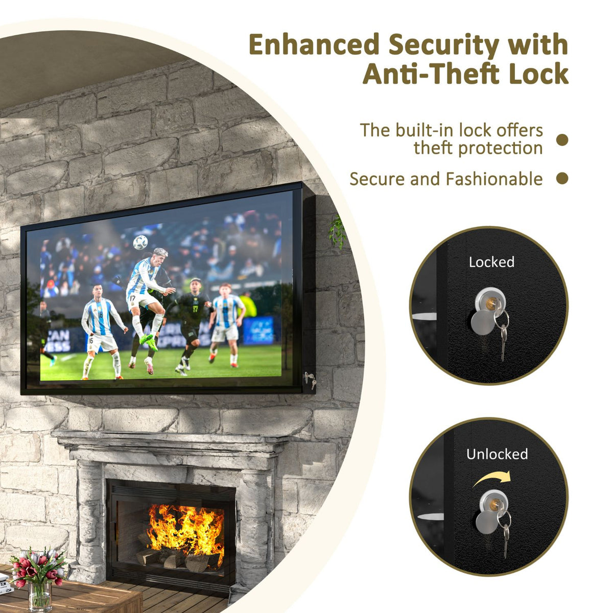 Outdoor TV Cabinet with Lock