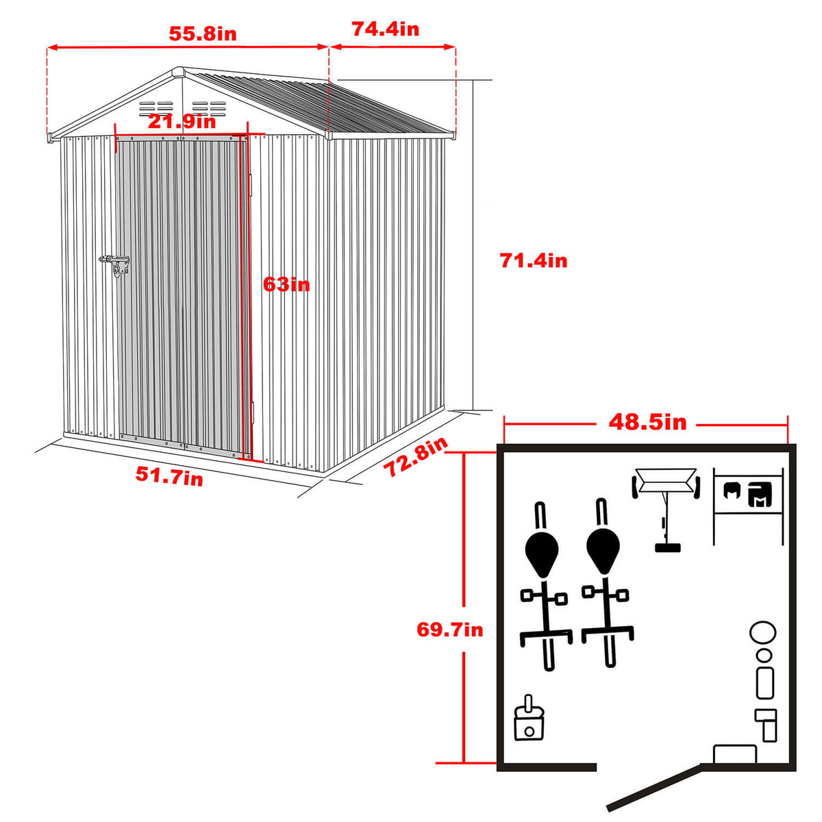 Small Metal Shed 4 x 6