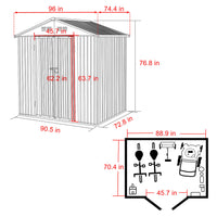 8 x 6 Small Metal Shed