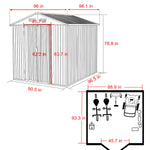 8x8 Metal Storage Shed