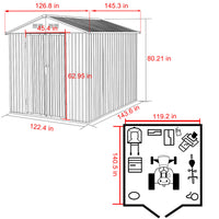 Garden Storage Metal Shed,  10x12