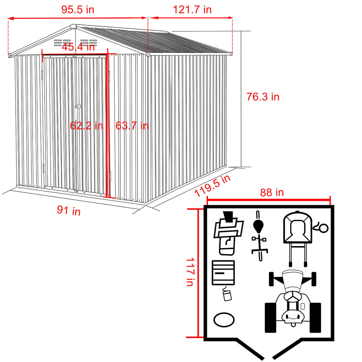8x10 metal storage shed
