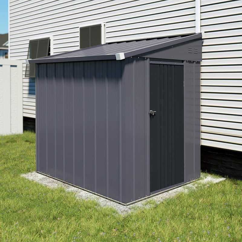 4x8 Tool Shed with Lockable Door and Vents