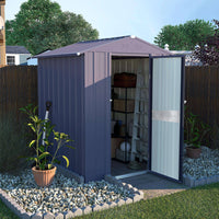 VEIKOUS Small Metal Shed, Outdoor Storage Shed with Lockable Door, Air Vents for Lawn, Yard, Grey