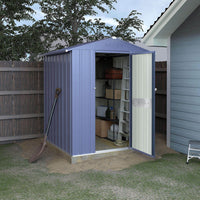 VEIKOUS Small Metal Shed, Outdoor Storage Shed with Lockable Door, Air Vents for Lawn, Yard, Grey