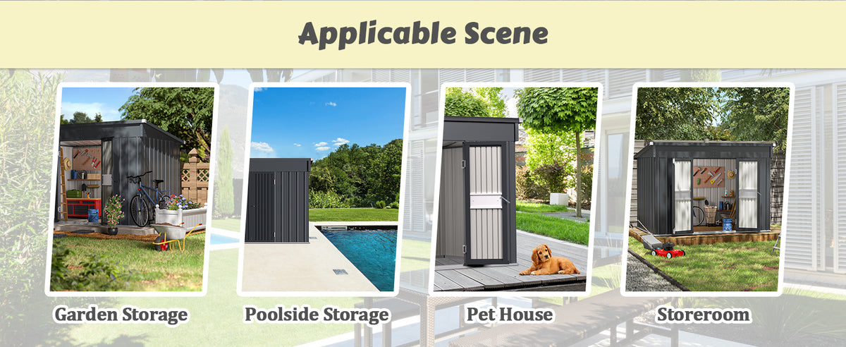 Veikous 6x10 Metal Shed with Double Lockable Doors, Outdoor Storage Shed with Sloped Roof for Garden Tools