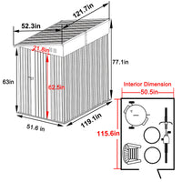 VEIKOUS Lean to Storage Shed, Metal Garden Tool Shed for Backyard Lawn with Lockable Door and Vents, Grey