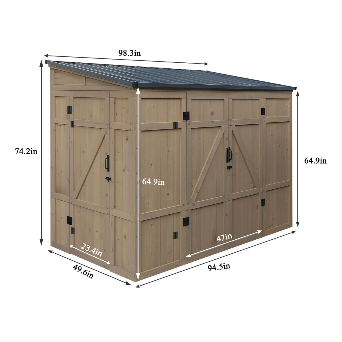 4x8 storage shed wood kit