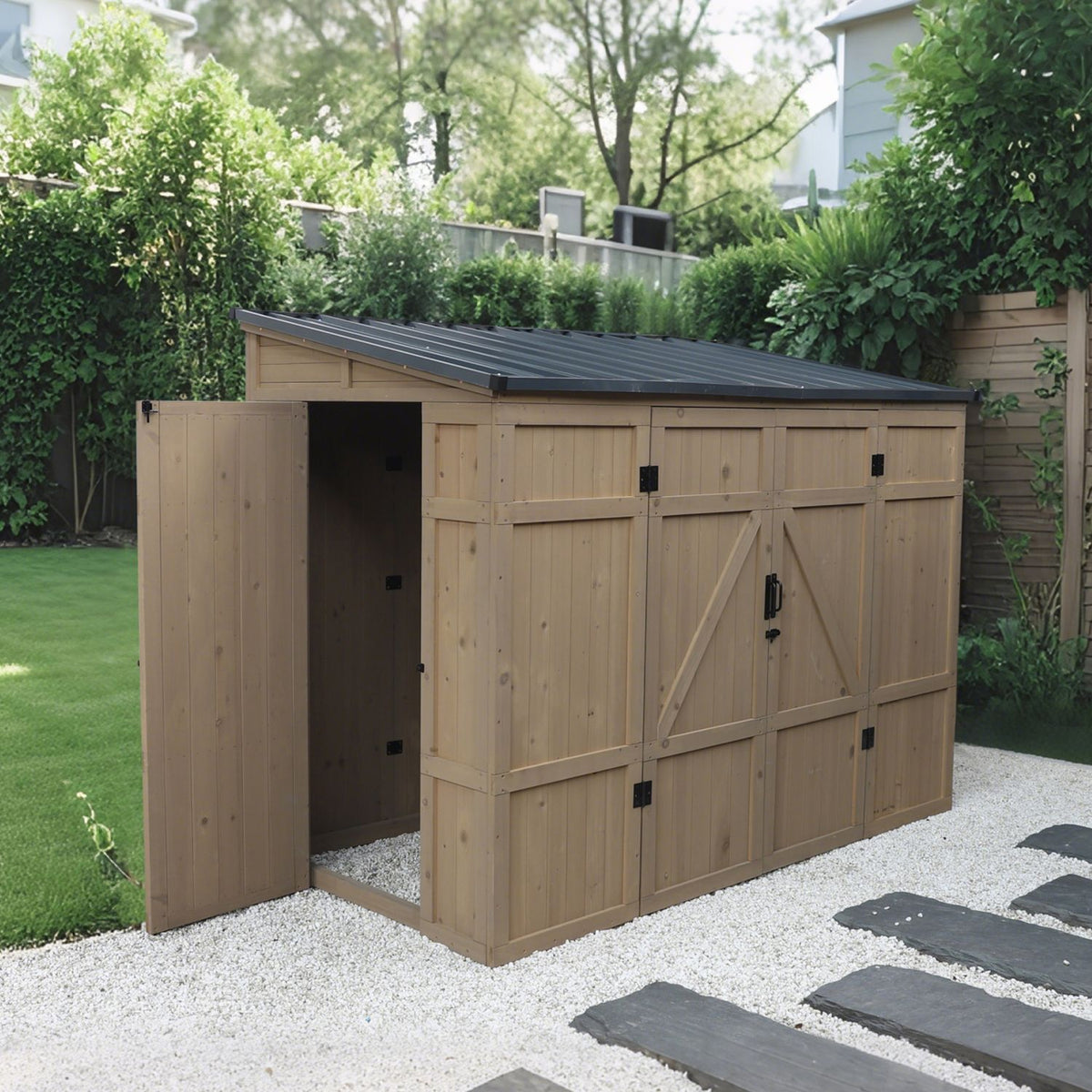 Easy to Access Wood Lean to Storage Shed Kit