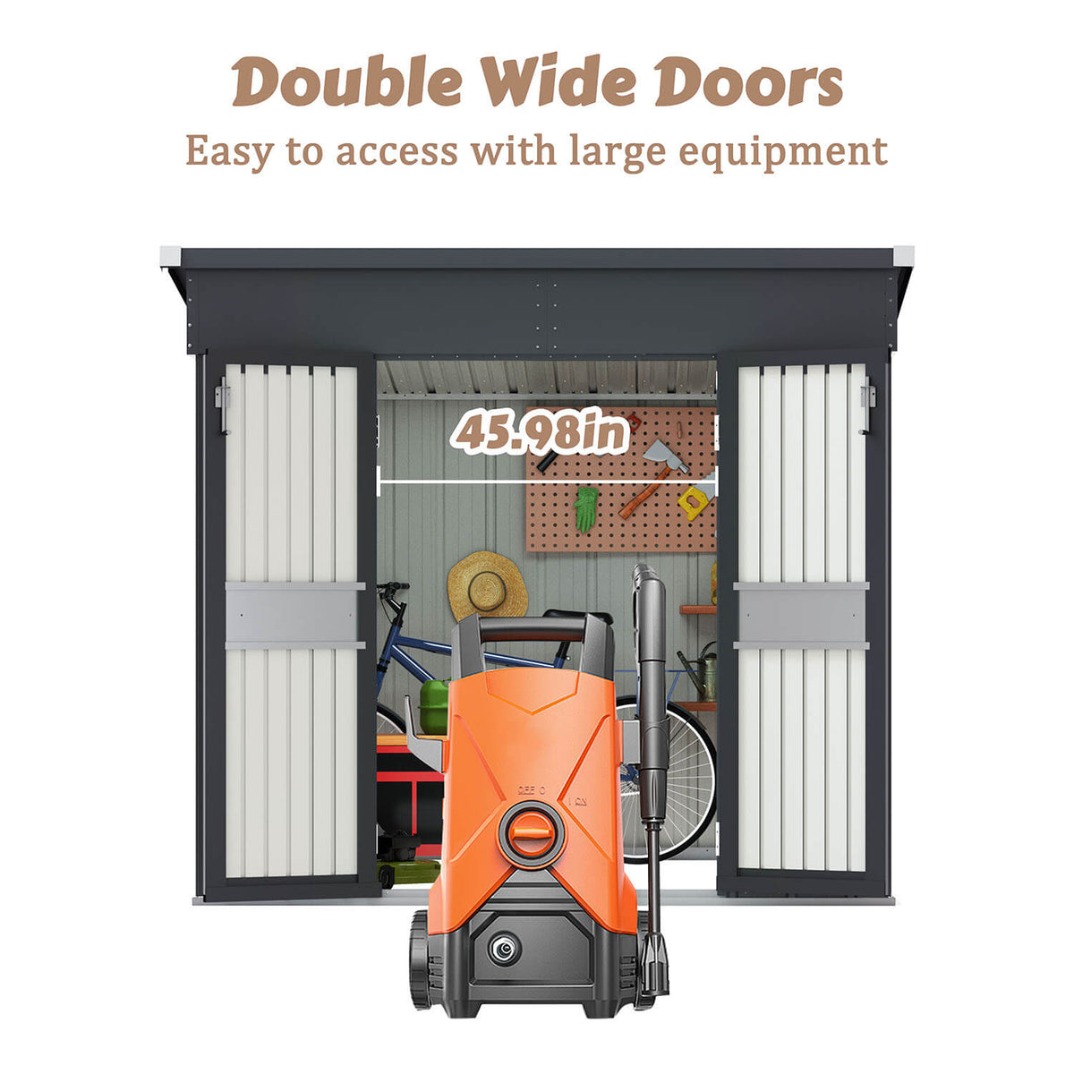 7×8FT shed with vents