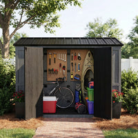 Black Cedar Garden Shed with Easy Access Doors