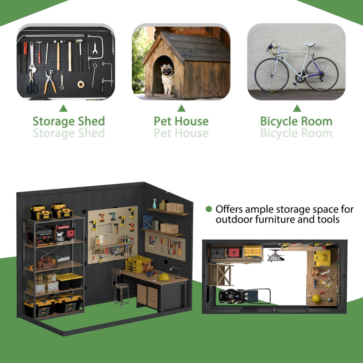 Veikous Storage Shed with Ample Storage