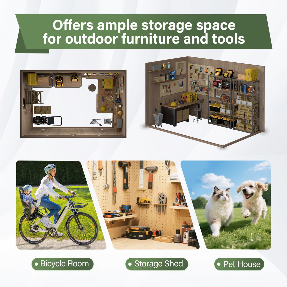 Spacious Outdoor Shed for Tool Storage