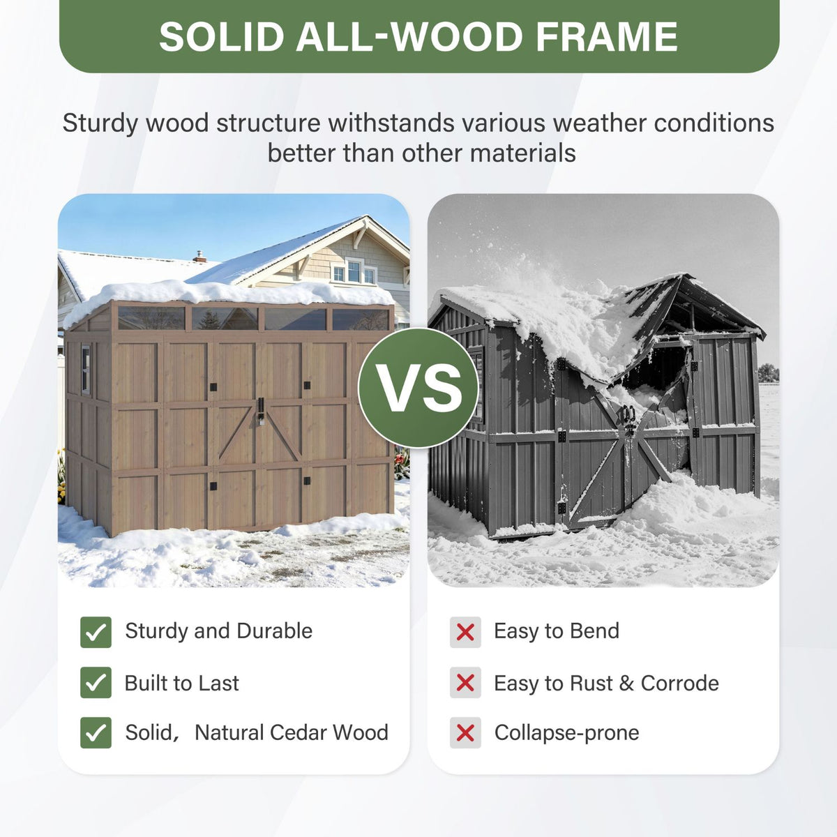 All-Wood Frame Storage Shed