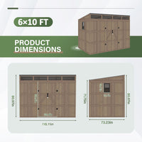 6x10FT Garden Storage Shed