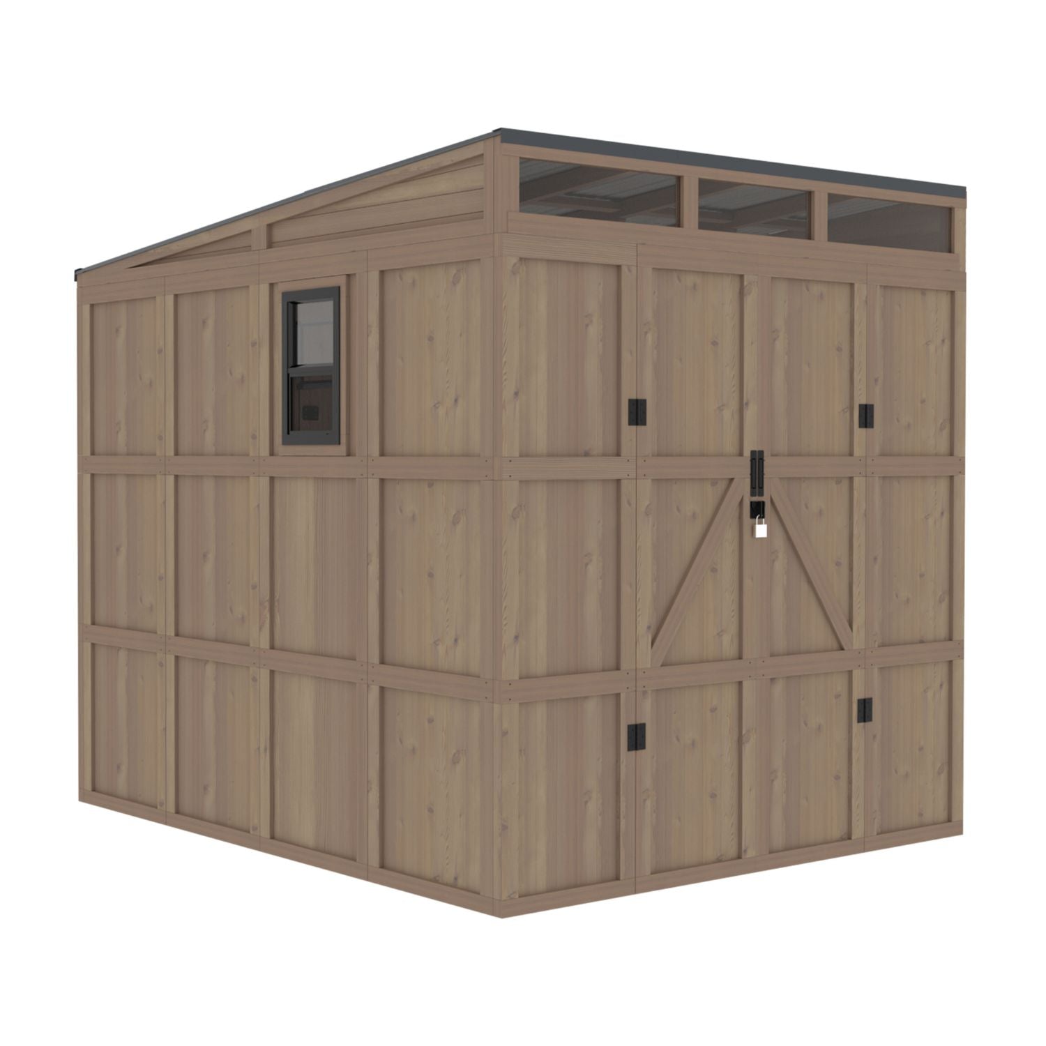 Wood Lean to Shed with Double Doors and Window – Veikous