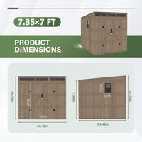 7'x7' Easy Access Wood Storage Shed