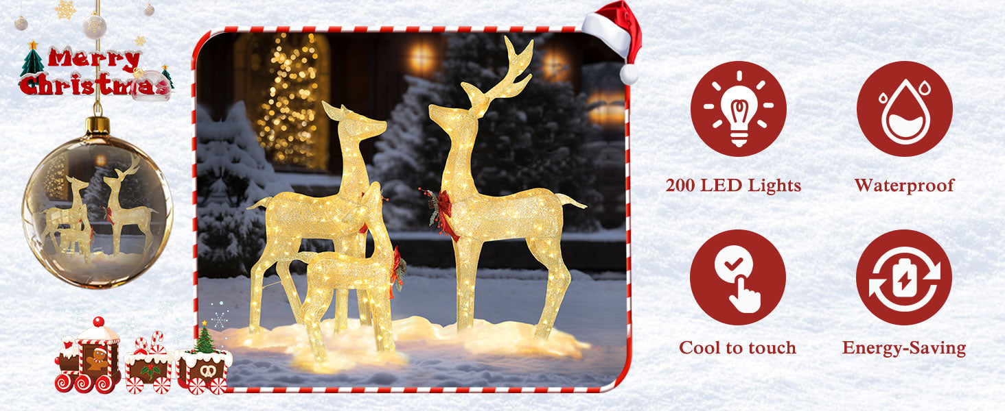 Waterproof led deer set