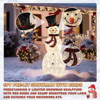 Lighted snowman outdoor decoration