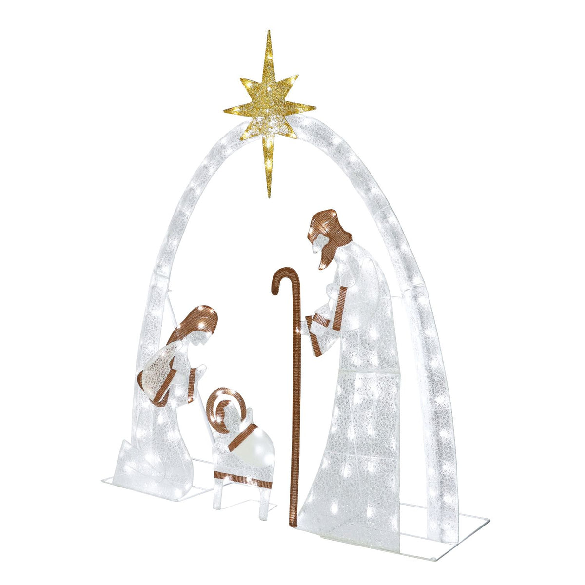 white nativity scene outdoor