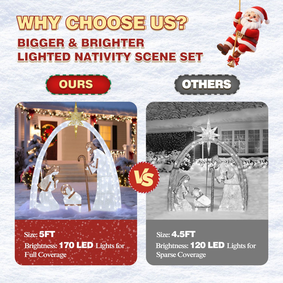 led nativity scene in dining room
