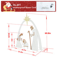 Lighted Nativity Scene, White