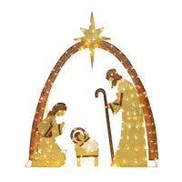Outdoor Lighted Nativity Scene, Gold