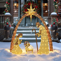 Gold Led Nativity Scene