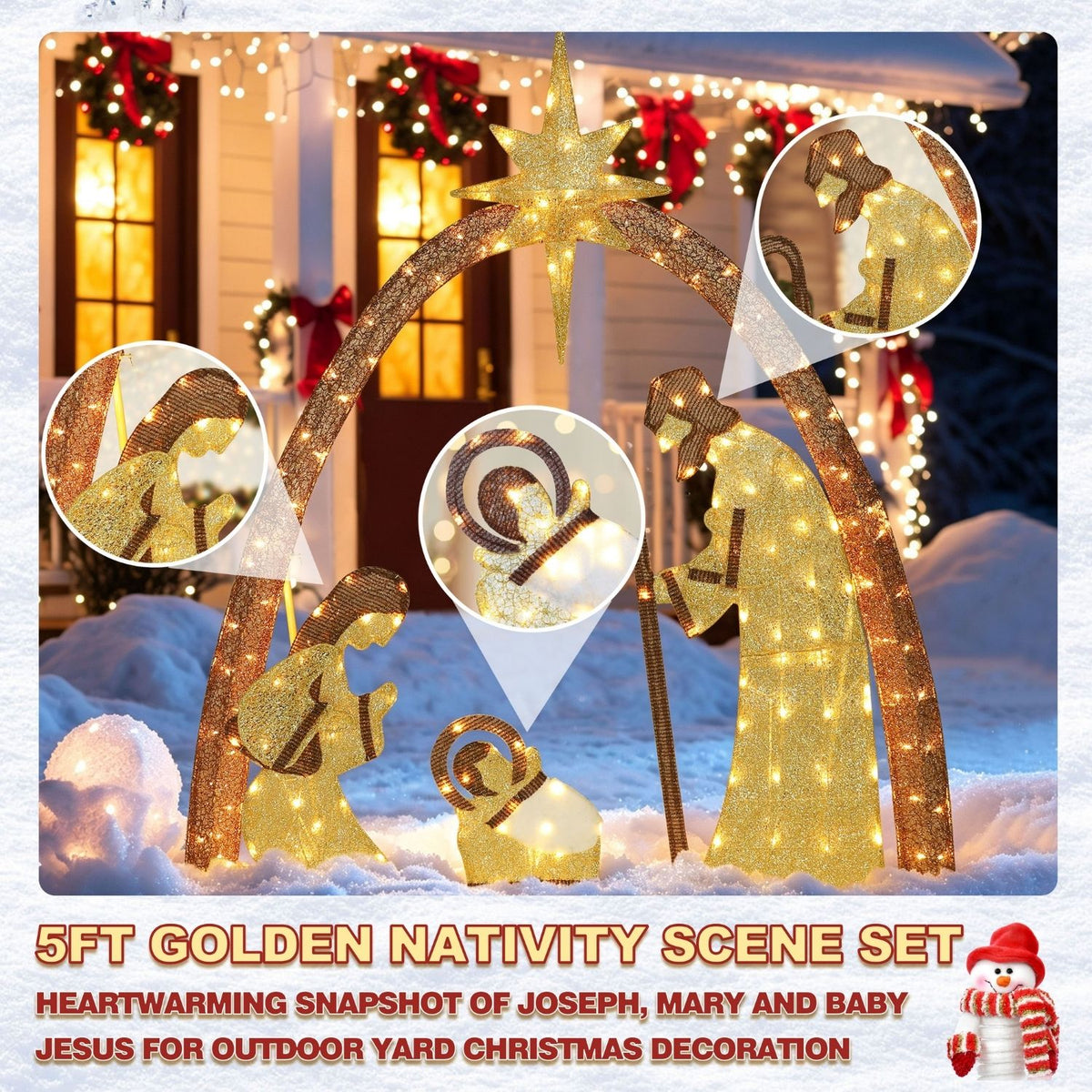 5FT christmas decorations nativity set