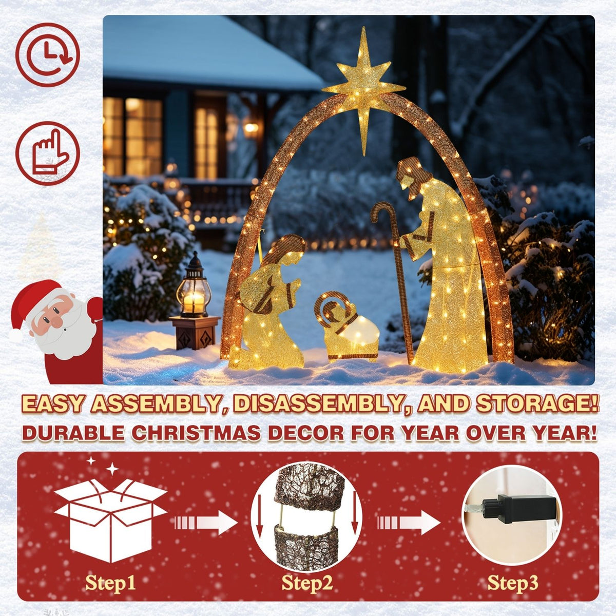 manger scene outdoor lighted