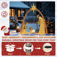 manger scene outdoor lighted