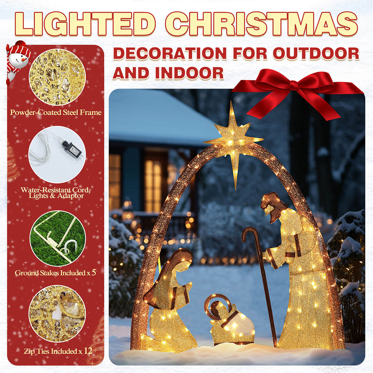 manger scene outdoor lighted