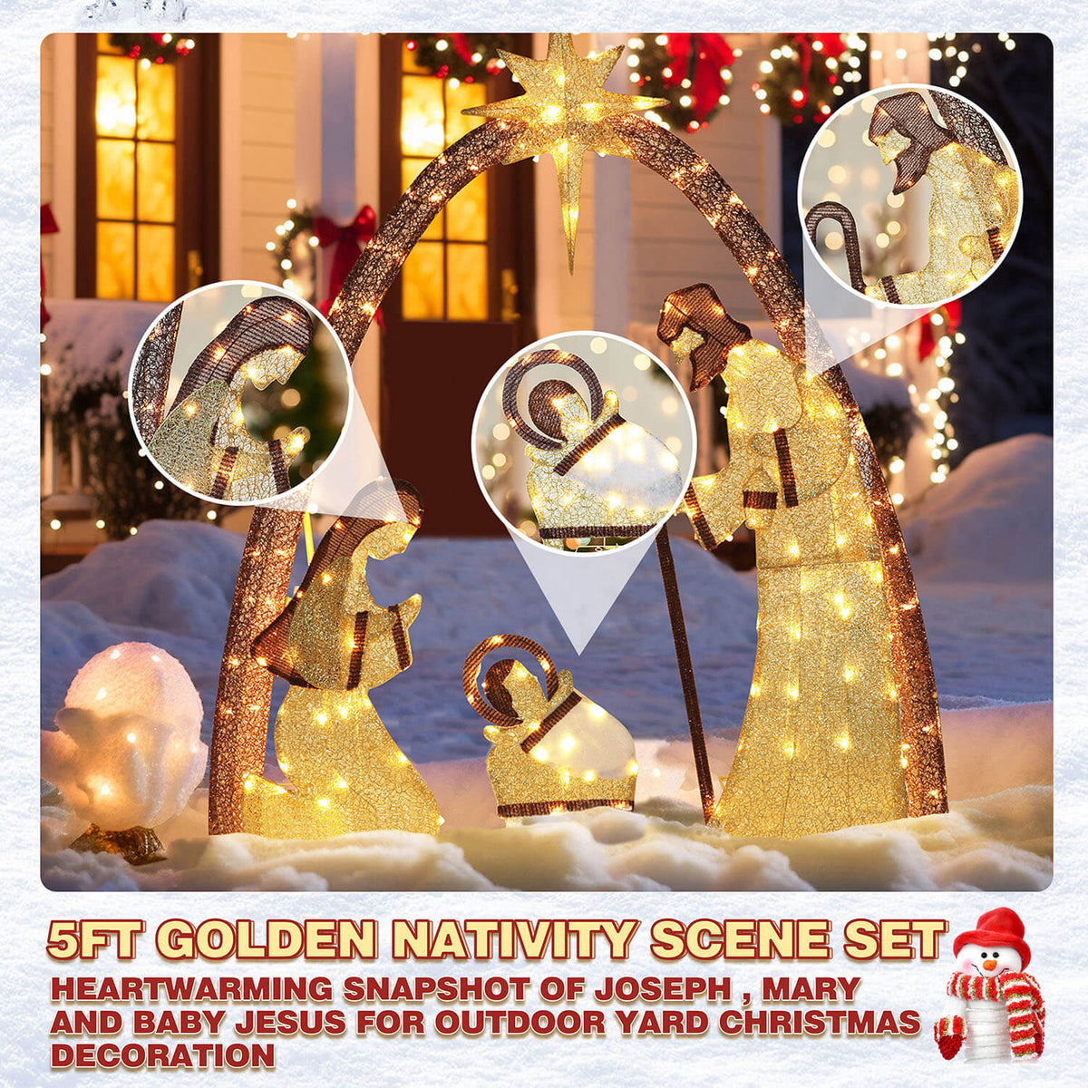 5FT christmas decorations nativity set