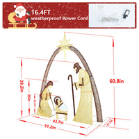 Lighted Nativity Scene, Gold