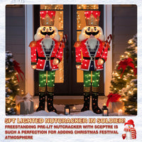 5ft Lighted Outdoor Nutcracker