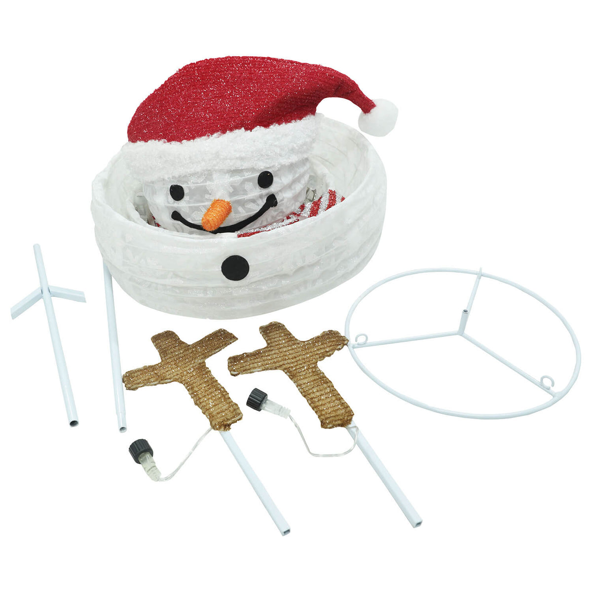 Veikous Outdoor Lighted Snowman Family for Yard, 3-Piece Snowman Set Christmas Decor with LED Lights, Ground Stakes