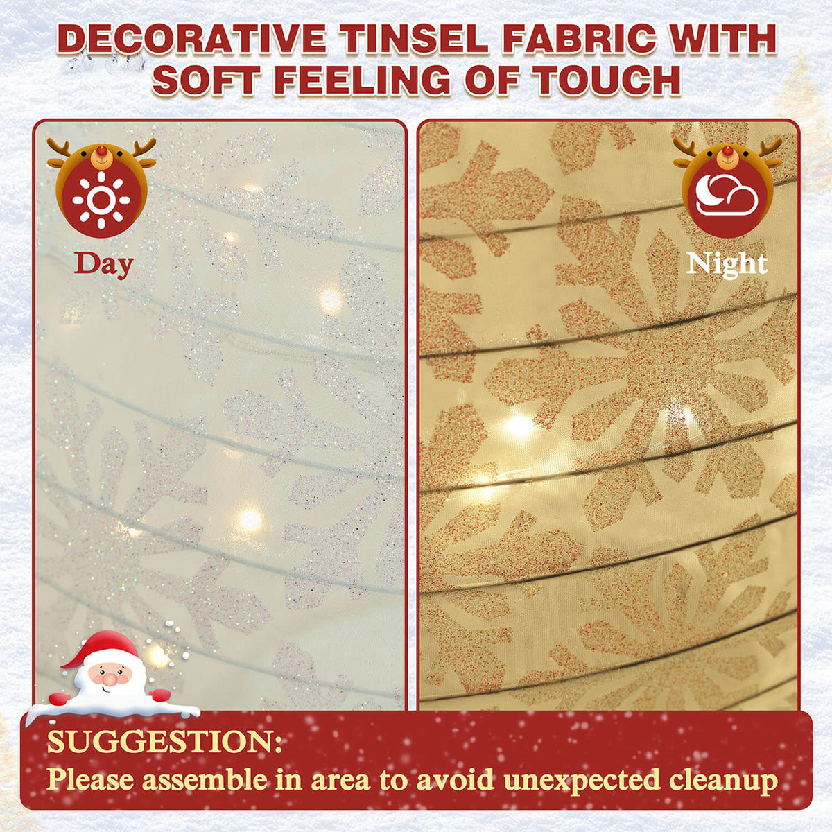 Veikous Outdoor Lighted Snowman Family for Yard, 3-Piece Snowman Set Christmas Decor with LED Lights, Ground Stakes