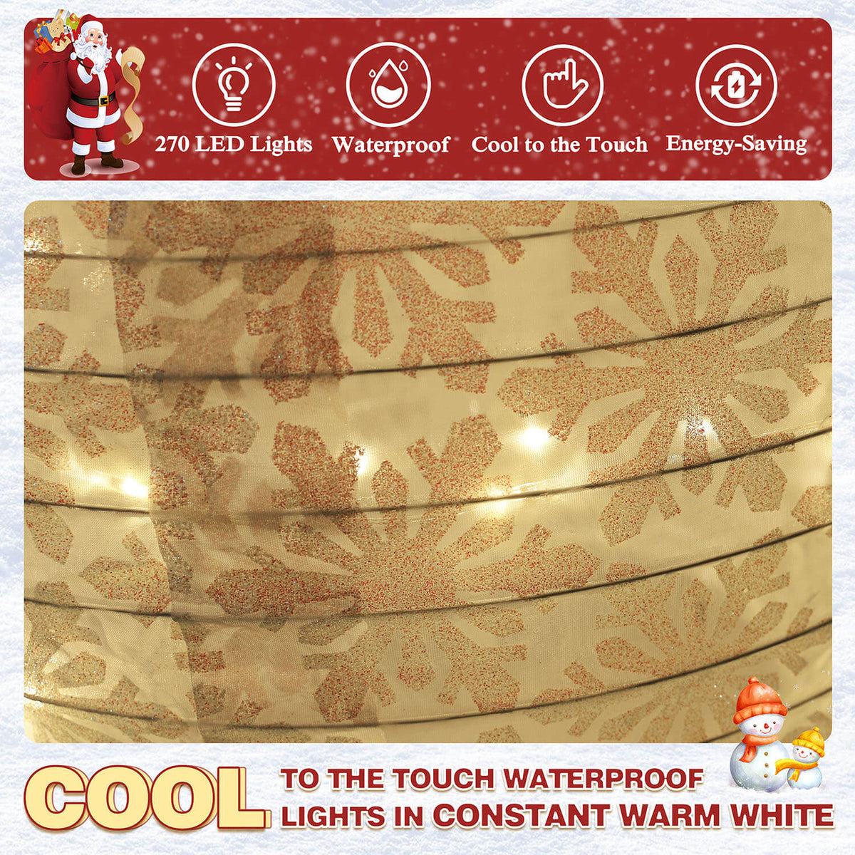 Veikous Outdoor Lighted Snowman Family for Yard, 3-Piece Snowman Set Christmas Decor with LED Lights, Ground Stakes