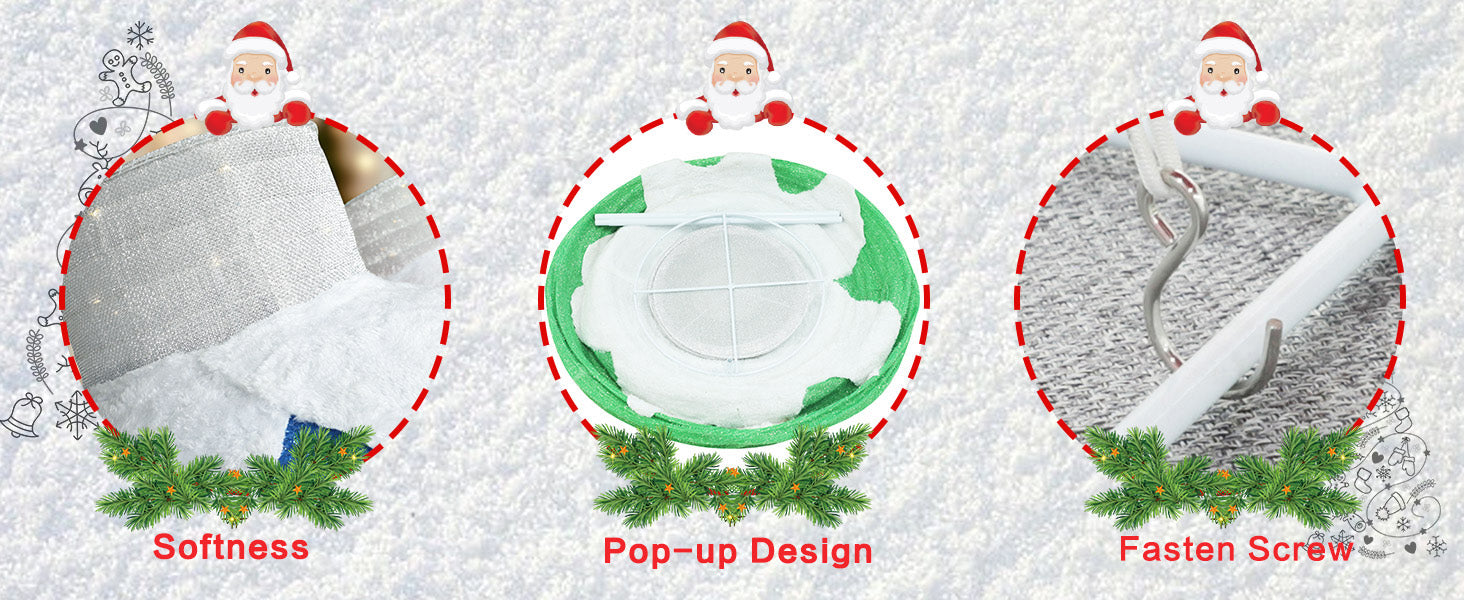 VEIKOUS Pop-up Pre-Lighted Ornaments Holiday Decor Set