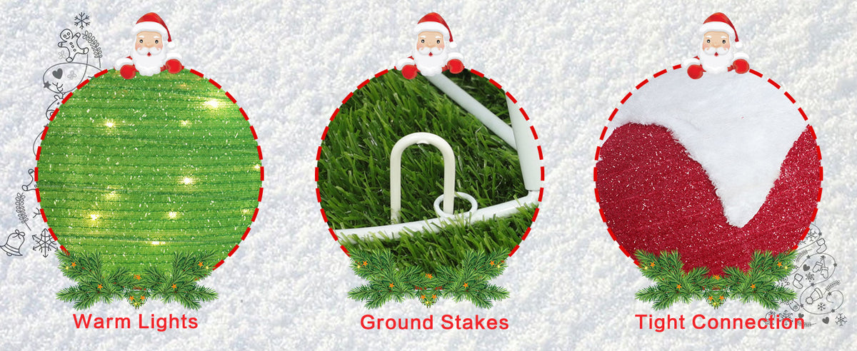 VEIKOUS Christmas Ball Lights Outdoor, Pop up Ornaments Decoration Set for Yard Holiday Decor
