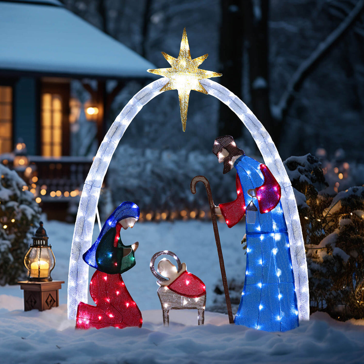 Lighted Nativity Scene, Multicolor